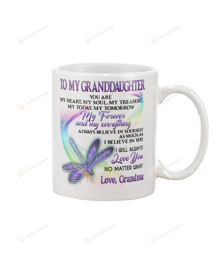 Personalized To My Granddaughter Mug Purple Dragonfly You Are My Heart My Sould My Treasure My Today My Tomorow Perfect Gifts For Christmas New Year Birthday Graduation