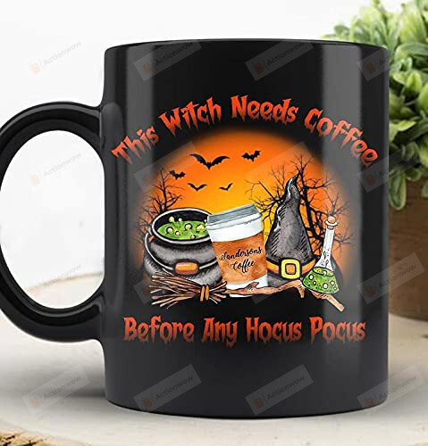 Halloween Mug Gifts, This Witch Needs Coffee Before Any Hocus Pocus Coffee Mug 11-15oz For Kids Mom Dad Family And Friends Trick Or Treat Funny Spooky Mug For Halloween Day