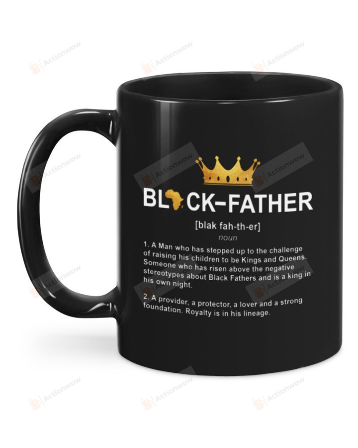 Black Father Meaning Black Mug For Father Ceramic Mug Great Customized Gifts For Birthday Christmas Thanksgiving Father's Day 11 Oz 15 Oz Coffee Mug