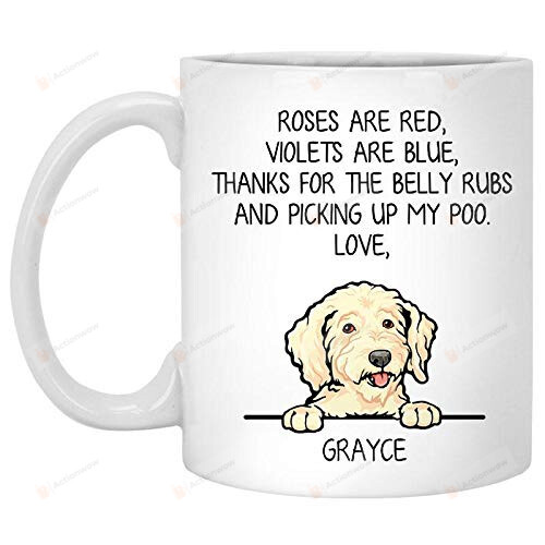Personalized Funny Dog Lover Mug Goldendoodle Dog Mug Roses Are Red Violets Are Blue Mug Gifts To Dog Lovers Friend Mom Dad Ceramic Mug Birthday Christmas Gifts Dog Appreciation Day