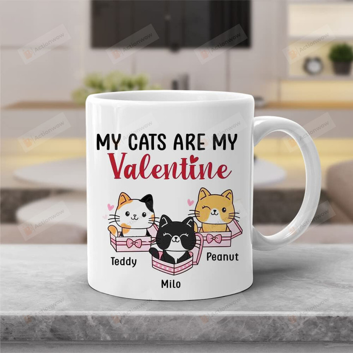 Personalized My Cat Is My Valentine Mug Table Decoration For My Boyfriend Girlfriend From Friend Wife Husband Cup On Valentines Birthday Anniversary
