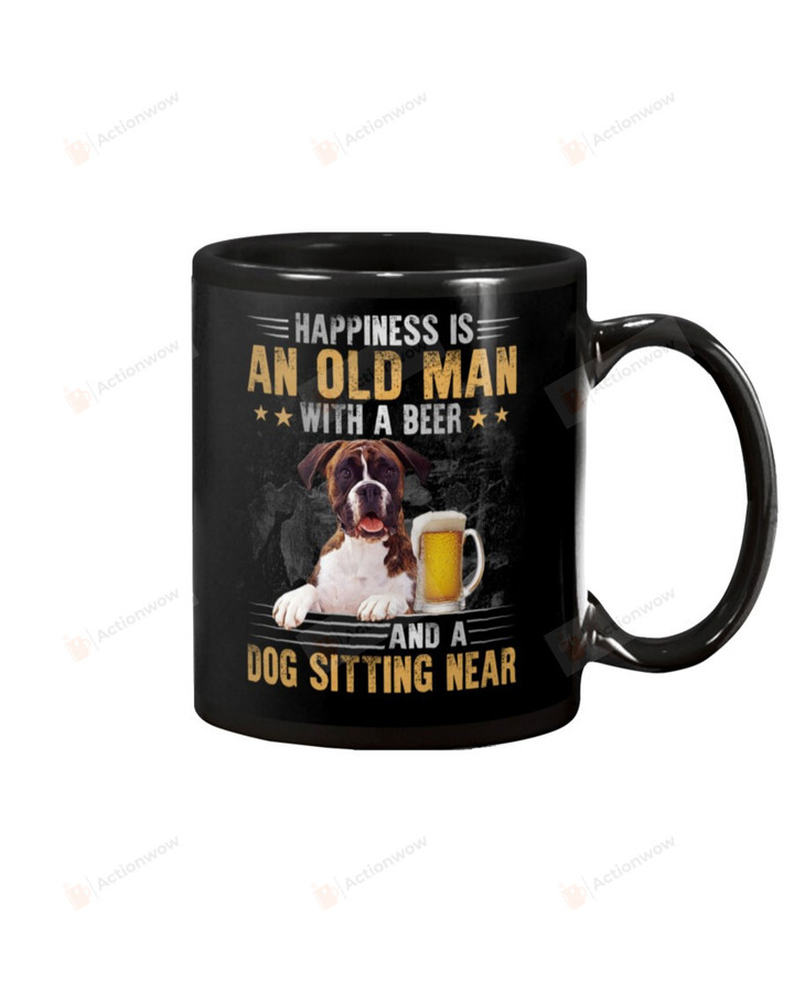 Boxer Old Man With A Dog Mug Gifts For Dog Mom, Dog Dad , Dog Lover, Birthday, Thanksgiving Anniversary Ceramic Coffee 11-15 Oz