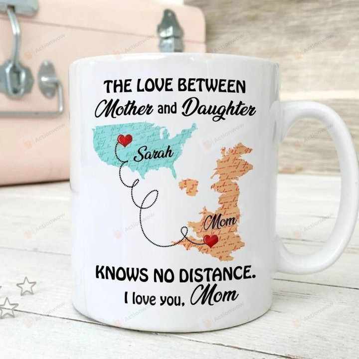 Personalized The Love Between Mother And Daughter Mug Gifts For Her, Mother's Day ,Birthday, Thanksgiving Anniversary Customized Name Ceramic Coffee 11-15 Oz