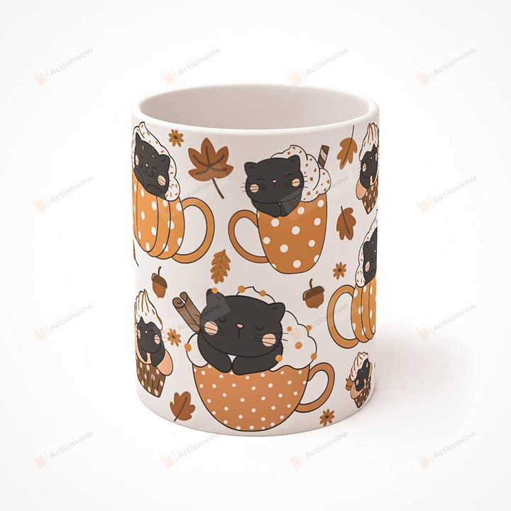 Fall Cats Mug, Pumpkin Spice Cat, Halloween Kitties, Cats Of Fall, Cats And Pumpkins, Fall Theme Coffee Cup, Cat Coffee Cup