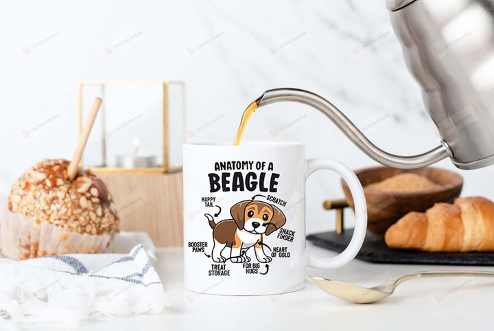 Cute Anatomy Of A Beagle Coffee Mug - Beagle Dog Mug Gift - Gift For Beagle Dog Lover - Dog Mom Dog Dad Mug Gift - Birthday Gift Idea