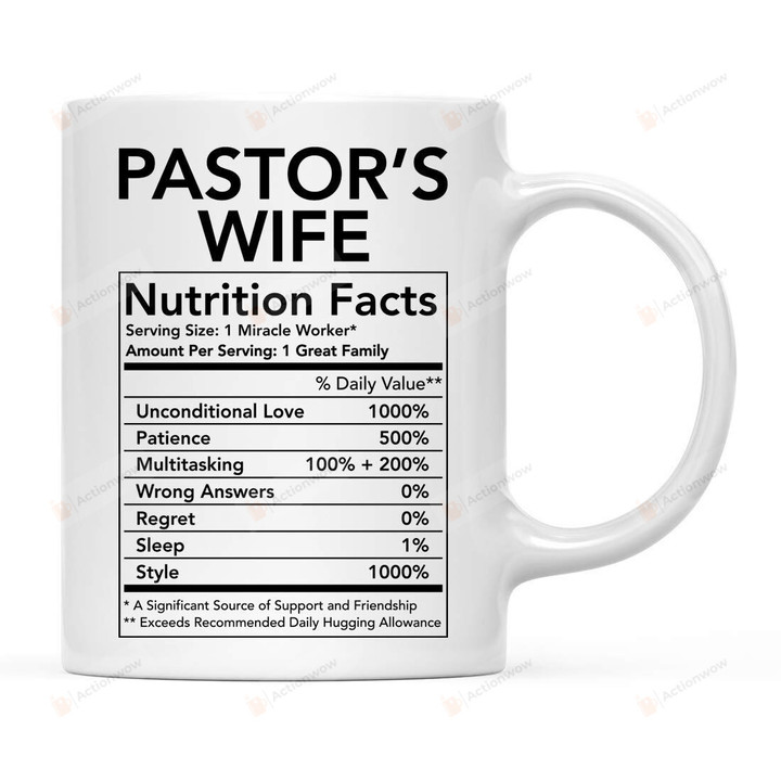 Pastor's Wife Nutritional Facts Mug