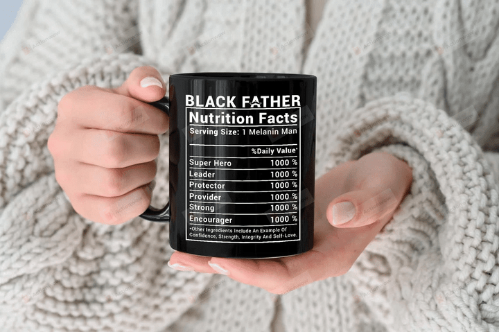 Black Father Nutrition Facts Mug Funny Black Dad Mug Funny Father Mug Father's Day Gift For Grandpa Father Husband Son Gift For Family Friend Colleagues Men Gift For Him