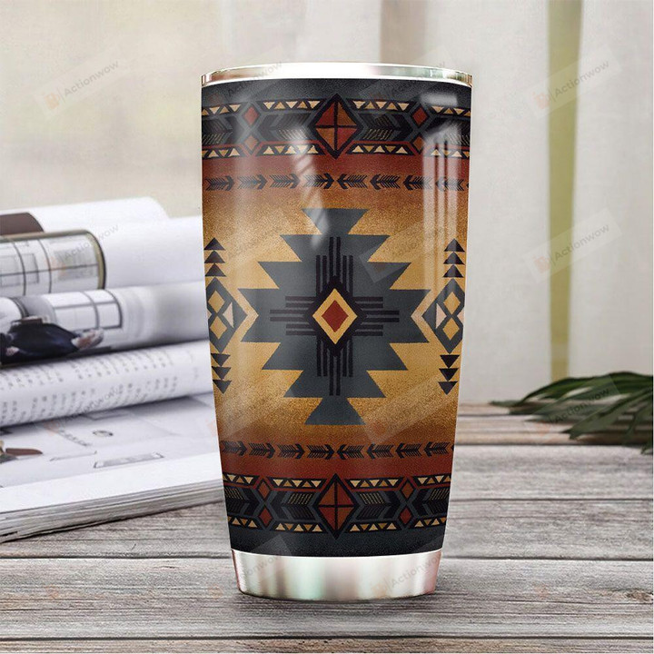 Personalized Native American Pattern Camp Stainless Steel Tumbler Cup