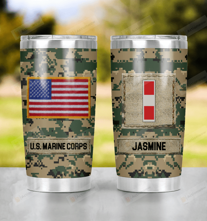 Personalized Us Marine Corps Stainless Steel Tumbler Cup