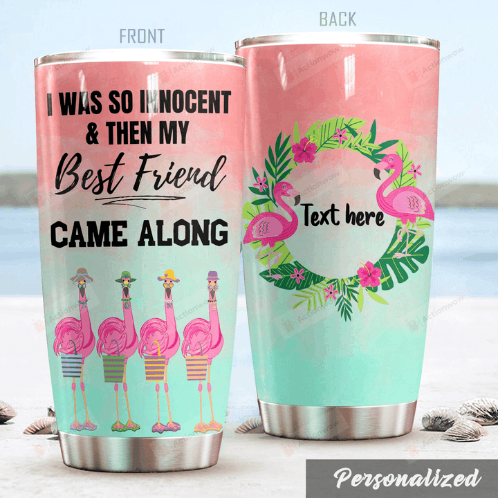 Personalized Holiday Flamingo Best Friend Came Stainless Steel Tumbler Cup