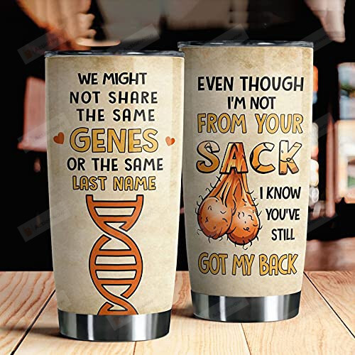 Personalized Step Dad The Same Genes Stainless Steel Wine Tumbler Cup