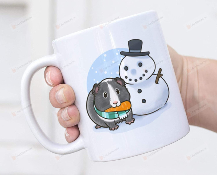 Snowman Carrot Nose Thief, Snowman, Guinea Pig 11 Oz 15 Oz Coffee Mug