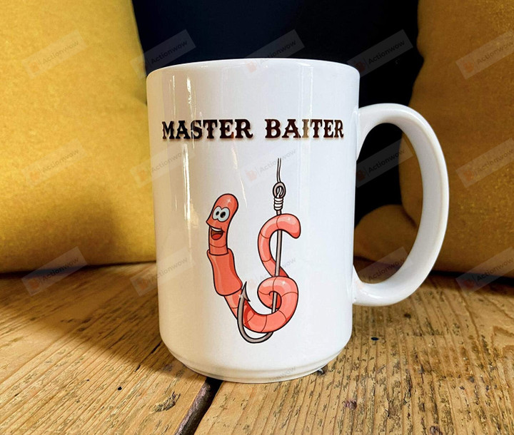 Master Baiter Fishing Mug, Fishing Mug, Ceramic Coffee Mug