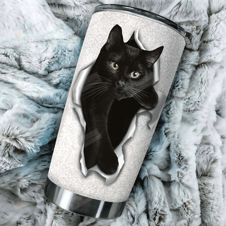 Black Cat Tumbler Cat Claws Through Stainless Steel Tumbler Cup