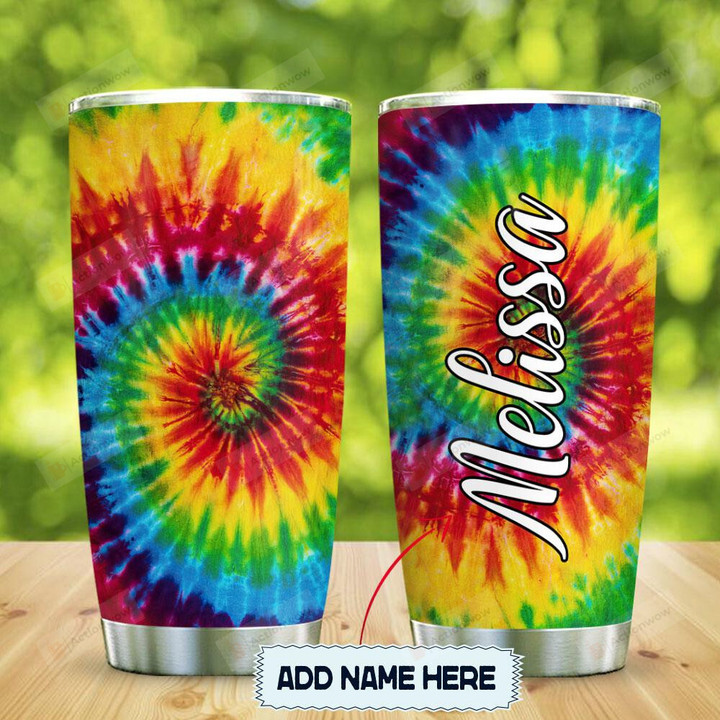 Personalized Hippie Tie Dye Stainless Steel Tumbler Cup