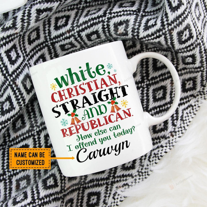 Personalized Christian White Straight Republican Mug, Ceramic Coffee Mug