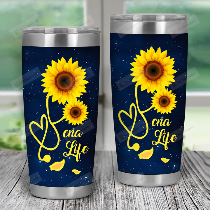 Galaxy Sunflowers Cna Life Stainless Steel Tumbler Cup