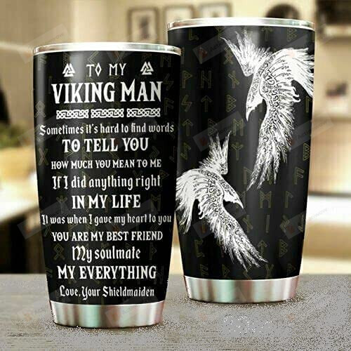 Personalized Viking Man Block Of Gear Stainless Steel Tumbler Cup