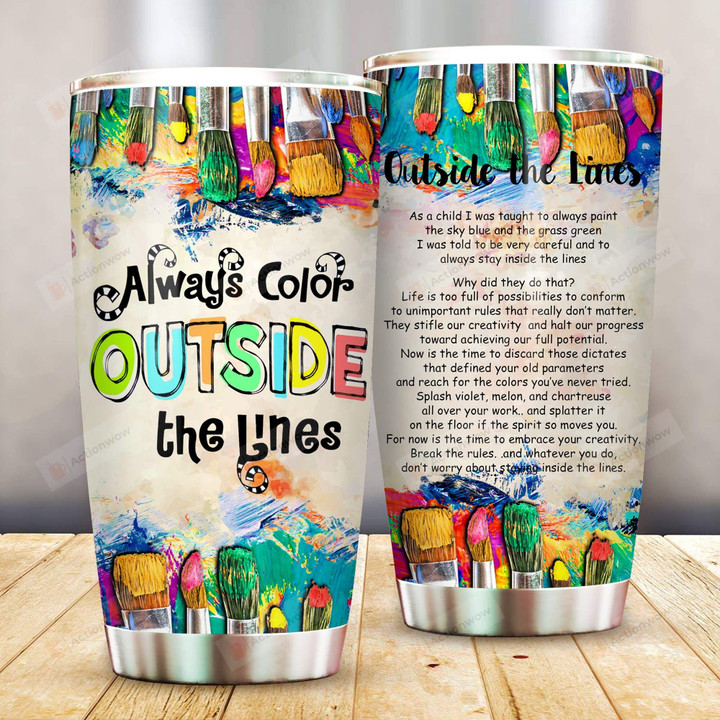 Color Outside The Lines Stainless Steel Tumbler Cup