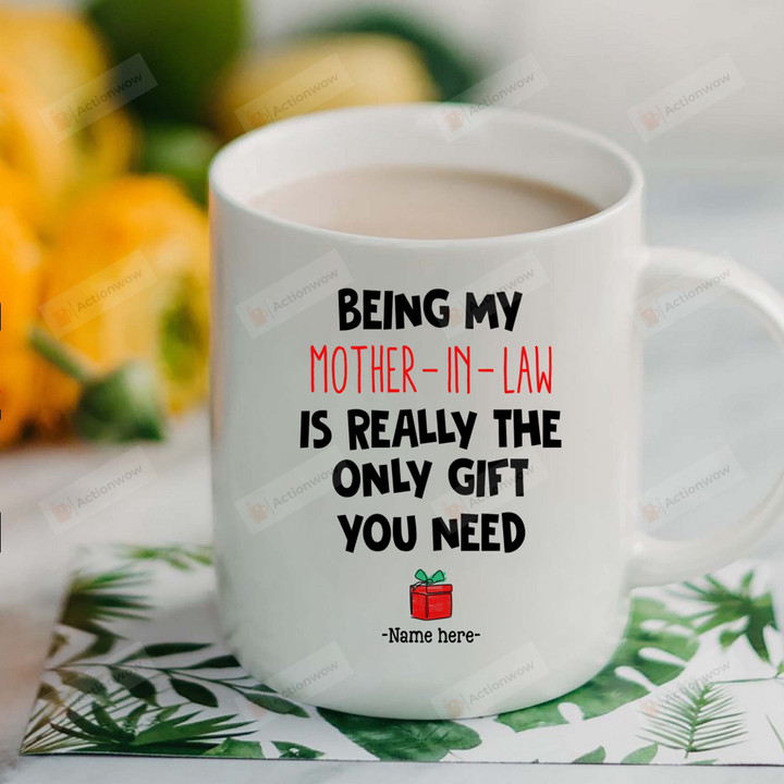 Gifts For Mother-In-Law, Mother-In-Law Gifts From Daughter Son In Law, Being My Mother-In-Law Coffee Mug, Christmas Mothers Day Birthday Gifts For Mother In Law, Mother-In-Law Box Present Mug