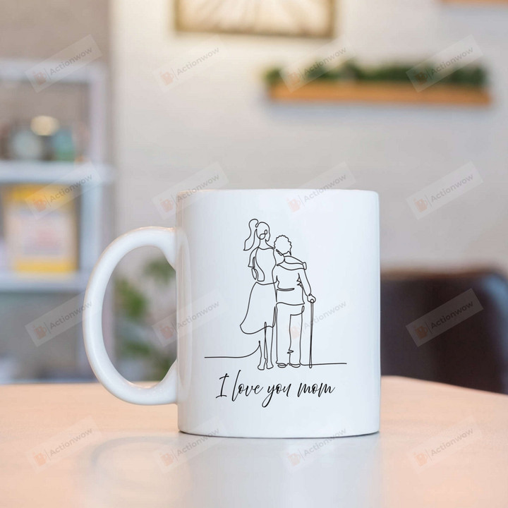 Gift For Mom, Mother's Day Gift, Birthday, Anniversary Ceramic Funny Coffee Mug 11- 15 Oz, Novelty Present For Gradma, Aunt, Mom Mommy From Daughter, Love You Mom Mug