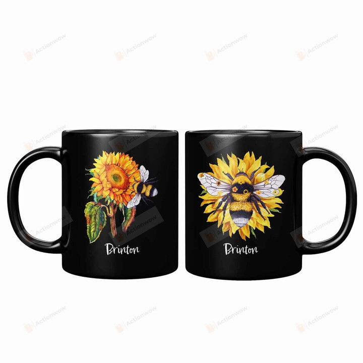 Personalized Bumblebee Sunflower Coffee Mug