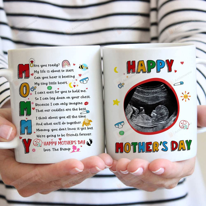 Personalized Gifts For Mom To Be Mommy Are You Ready Mug Sonogram Photo Gift For New First Mom To Be From Baby Bump Mug For Happy Mother'S Day
