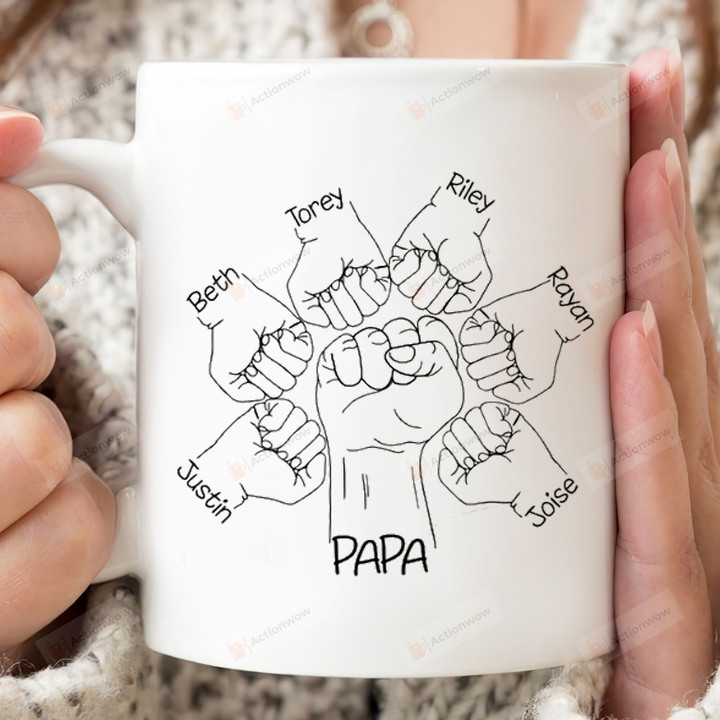 Personalized Papa Dad Love Family Gift Mug Gift Dad For Grandpa From Son And Daughters Coffee Ceramic Mug Gift Father's Day Birthday Thanks Giving