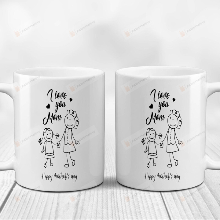 Gift For Mom, Mother's Day Gift, Birthday, Anniversary Ceramic Coffee Mug 11- 15 Oz, Novelty Present For Gradma, Aunt, Mom Mommy From Daughter Son, Funny Mug Love