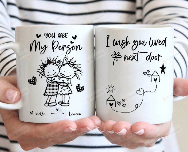Personalized I Wish You Lived Next Door Mug, Funny Besties Mug, Gift For Bestfriend, For Coworkers On Birthday