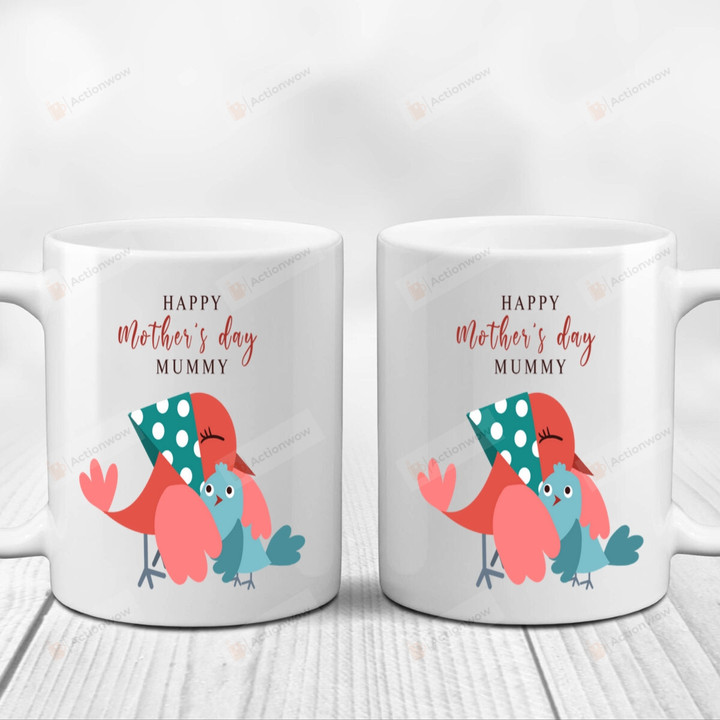 Mummy Bird Mug, Gifts For Aunt, Mommy, Grandma, Sister On Mother's Day, Birthday, Anniversary Funny Coffee Ceramic Mug 11- 15 Oz, Novelty Present From Daughter Son