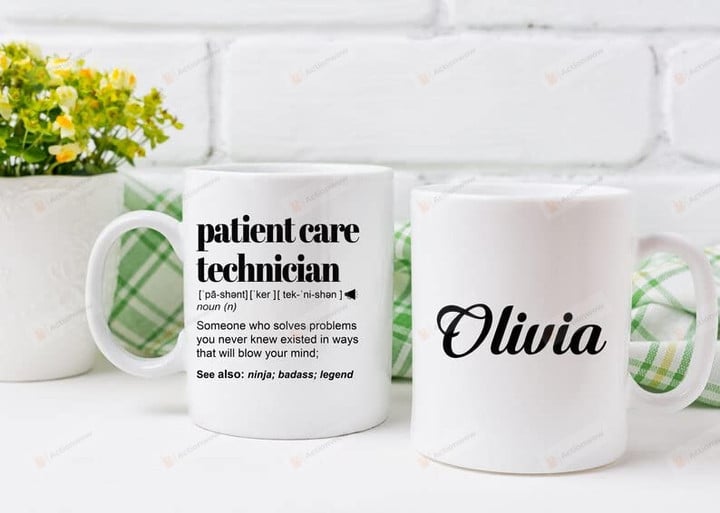 Personalized Funny Patient Care Technician Gift Mug, Ceramic Coffee Mug