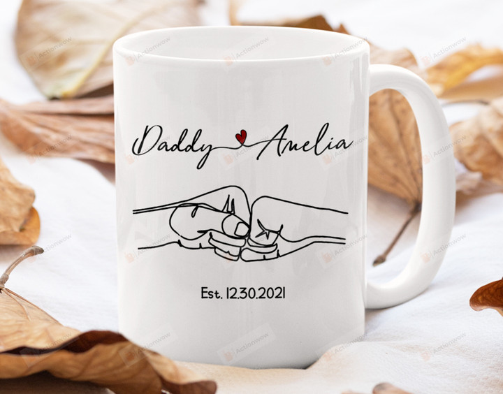 Personalized Dad Coffee Mug, Happy Father's Day Mug Gift From Son Daughter, Funny Daddy Ceramic Mug