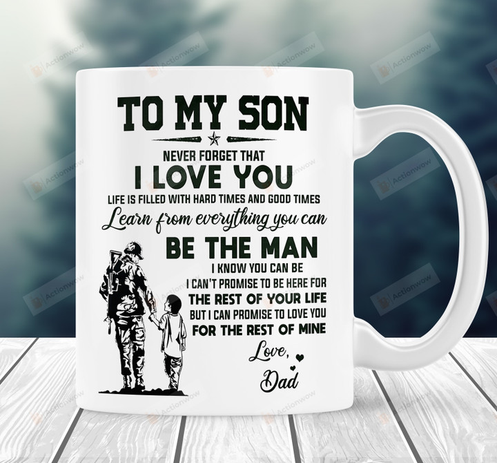 Personalized To My Son From Dad Mug Veteran Dad Never Forget I Love You Mug Gift For Son On Birthday Graduation