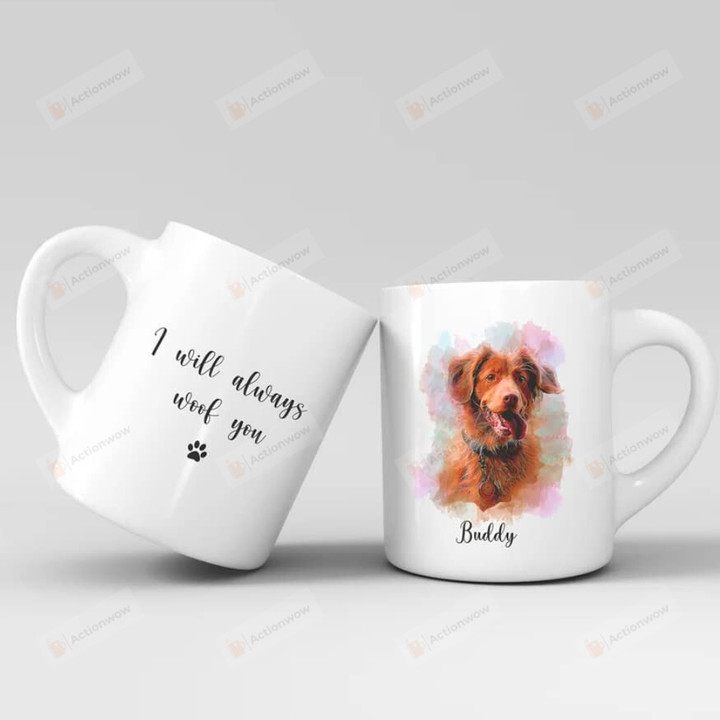 Personalized Pet Portrait Mug, Pet Painting From Photo, Pet Memorial Gift