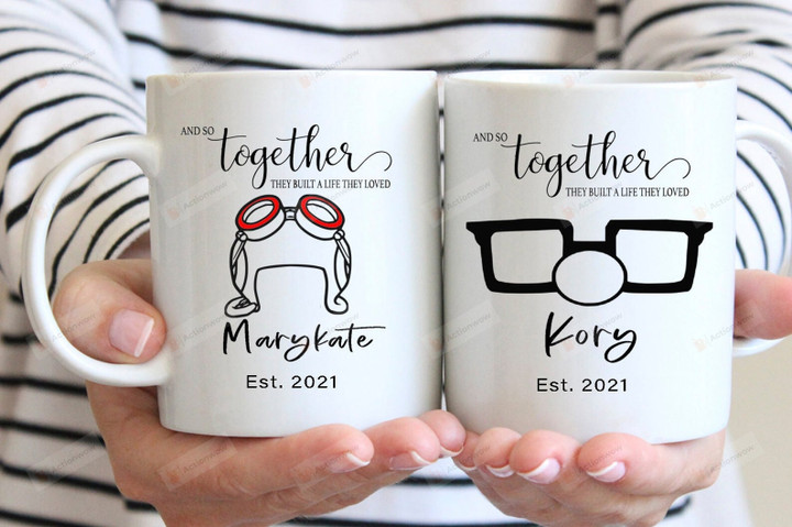 Personalized Couple Matching Mug, Newlywed Wedding Gift Mug, Gift For Wife From Husband On Anniversary