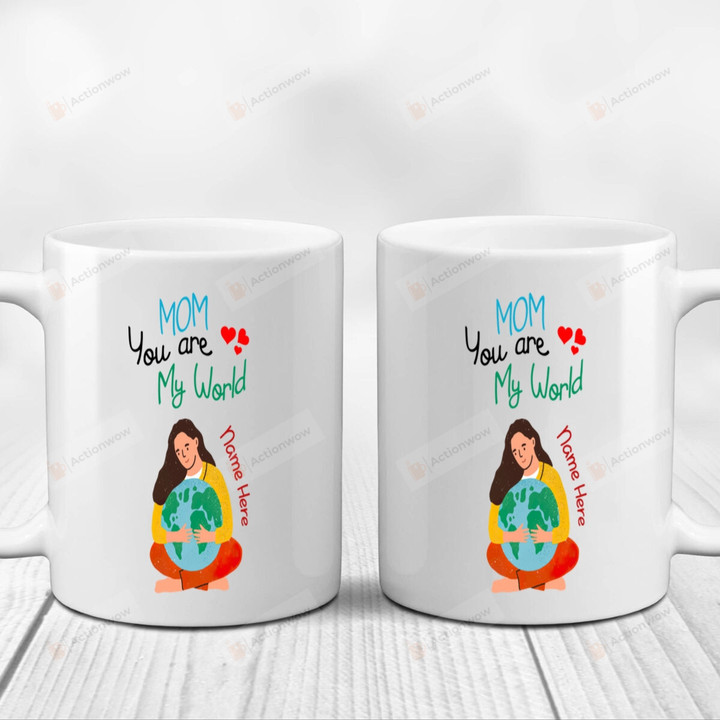 Mum Hug Earth Mug, Gifts For Aunt, Mommy, Grandma, Sister On Mother's Day, Birthday, Anniversary Funny Coffee Ceramic Mug 11- 15 Oz, Novelty Present From Daughter Son