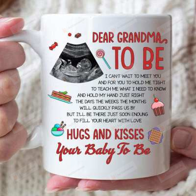 Hugs And Kisses, Your Baby To Be, Personalized Pregnancy Announcement Mug, Custom Ultrasound Photo Upload Gift