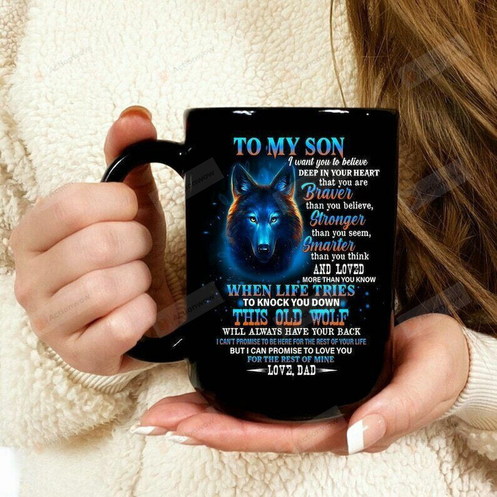 To My Son Mug Never Forget That I Love You Ceramic Coffee Mug, Funny Gift For Son From Father, Gift For Family Friends Men Women, Gift For Him, Birthday Holidays Anniversary Graduated