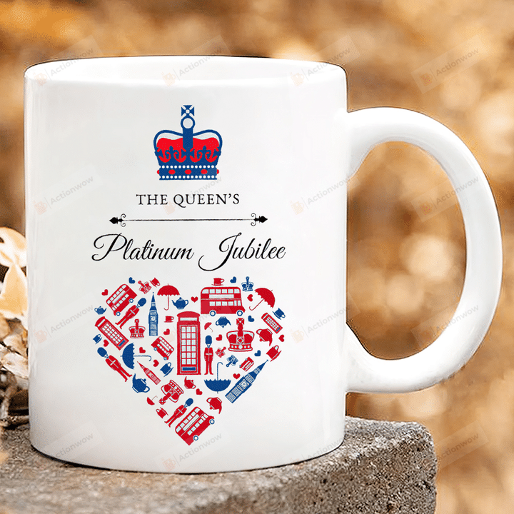 The Queen's Platinum Jubilee Ceramic Mug, Queen Elizabeth's Platinum Jubilee Mug, Mug Gift For Celebration