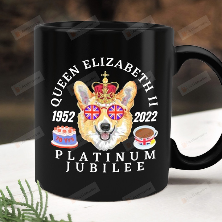 Queen Alizabeth Platinum Jubilee Mug, Celebration 70 Years Gift, Gift For Corgi Lovers, Royal Family Gift, Celebration 1952-2022 Gift