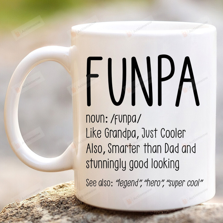 Funpa Definition Ceramic Mug, Gifts For Grandpa Grandfather From Grandkis, Grandpa Mug, Poppop Mug, Gifts For Dad, Fathers Day Gifts