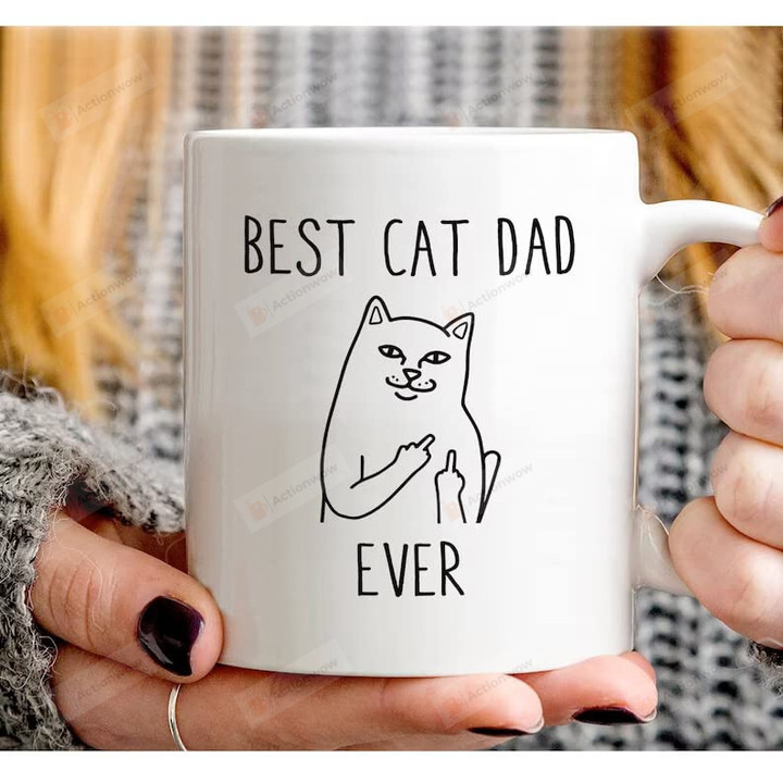 Best Cat Dad Ever Coffee Mug Tea Milk Travel Cup Christmas For Your Husband Fathersday, Gift For Cat Dad ,Father Day Personalized Cat Owners, Cute Mug, Gift For Birthday Father Day Anniversary