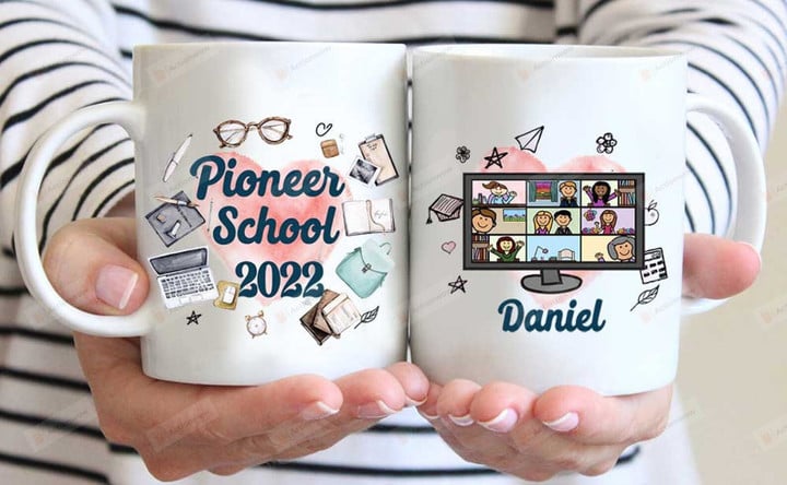 English Spanish Zoom Virtual Pioneer School 2021 2022 Mug, Pioneer School Gift, Pioneer School Mug, Jw Mugs, Personalized Pioneer School Mug