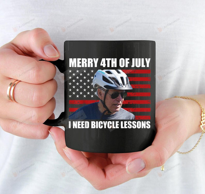 Merry 4th Of July Mug, I Need Bicycle Lessons Mug, Biden Mug, Happy Independence Day Mug