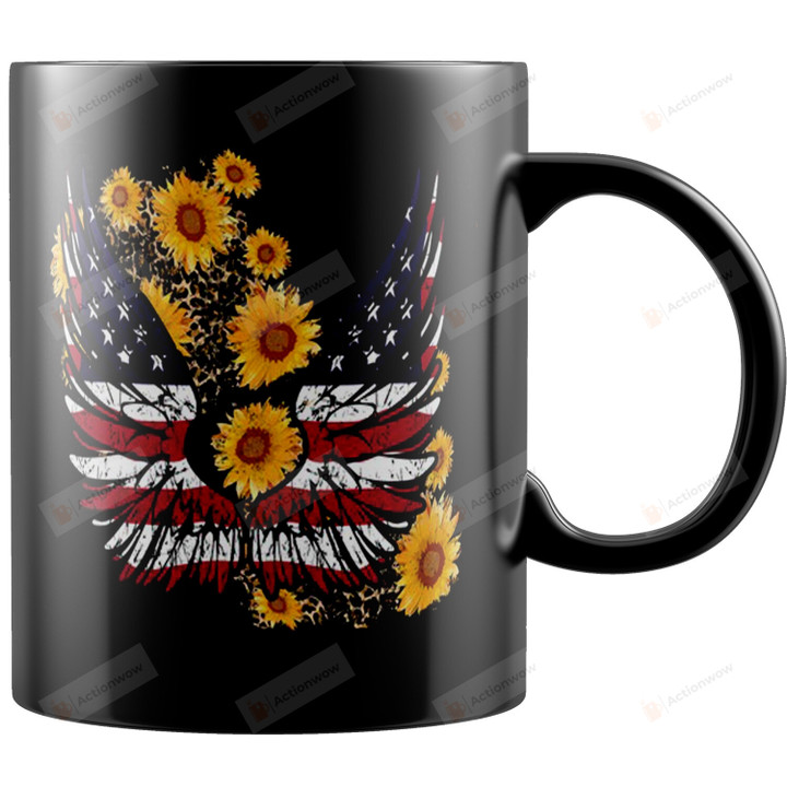 Patriotic Sunflowers Mug, Usa Flag Mug, Independence Day Mug, Happy 4th Of July Mug