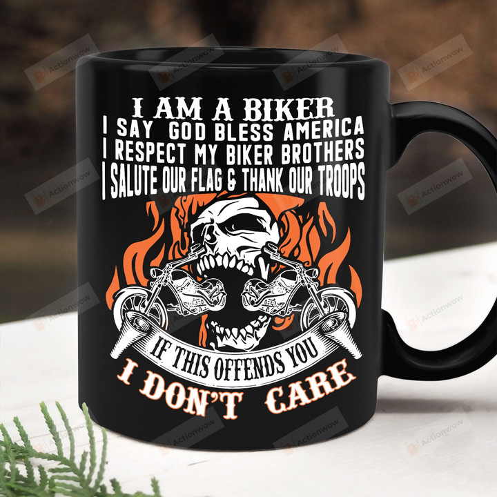 I Am A Biker Mug, Gifts For Biker, Biker Life, Biker Dad, Skull Biker Mug, Motorcycles Lovers, Gifts For Dad Grandpa, Gifts For Him