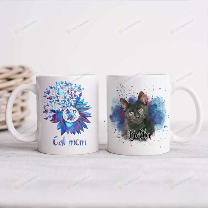 Custom Pet Portrait Mug, Cat Mom Mug, Cat Lover Gifts Mug