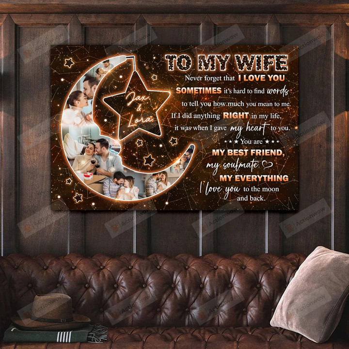 Personalized Custom Star Map To My Wife Vertical Poster Canvas, Never Forget That I Love You Vertical Poster Canvas, Gifts For Wife From Husband Vertical Poster Canvas