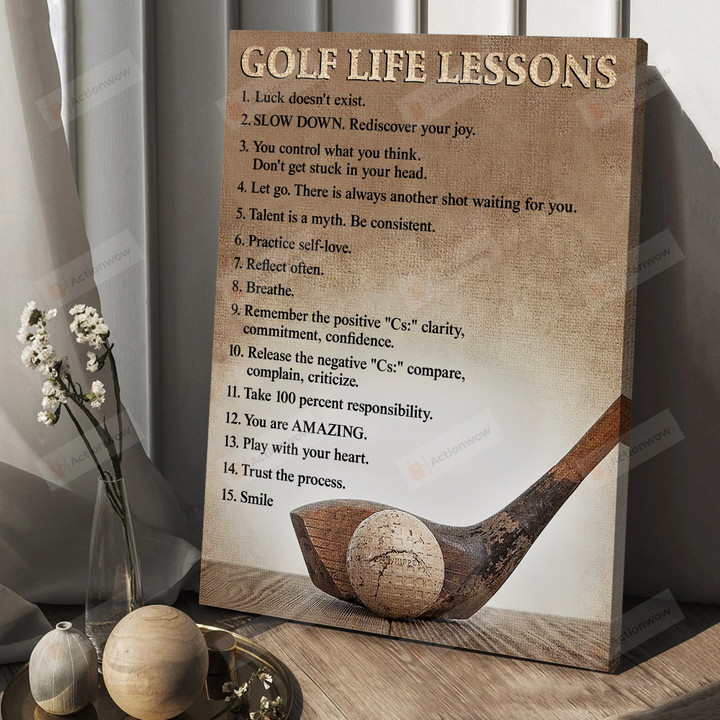 Golf Life Lessons Portrait Poster Canvas, Golf Lovers Gifts Portrait Poster Canvas